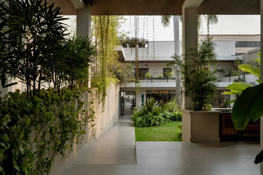 Fotografía del proyecto Museo Tampico del portafolio LUCONSA: patio interior con vegetación